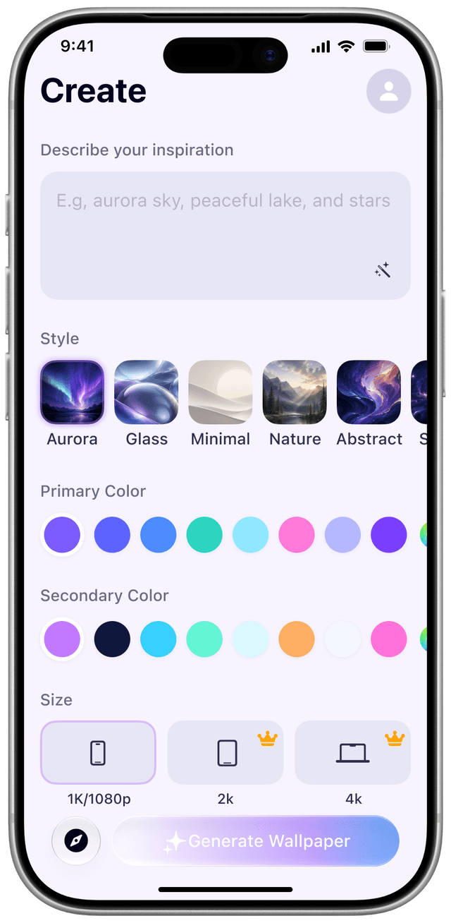 Lumora create screen